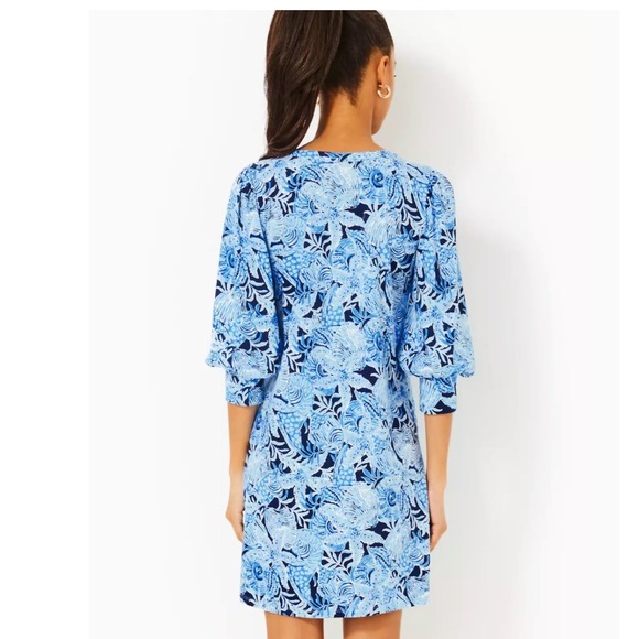 NWT Lilly Pulitzer Cass Dress - Bonaire Blue Coastal‎ Constellation - Size Small - Picture 2 of 13